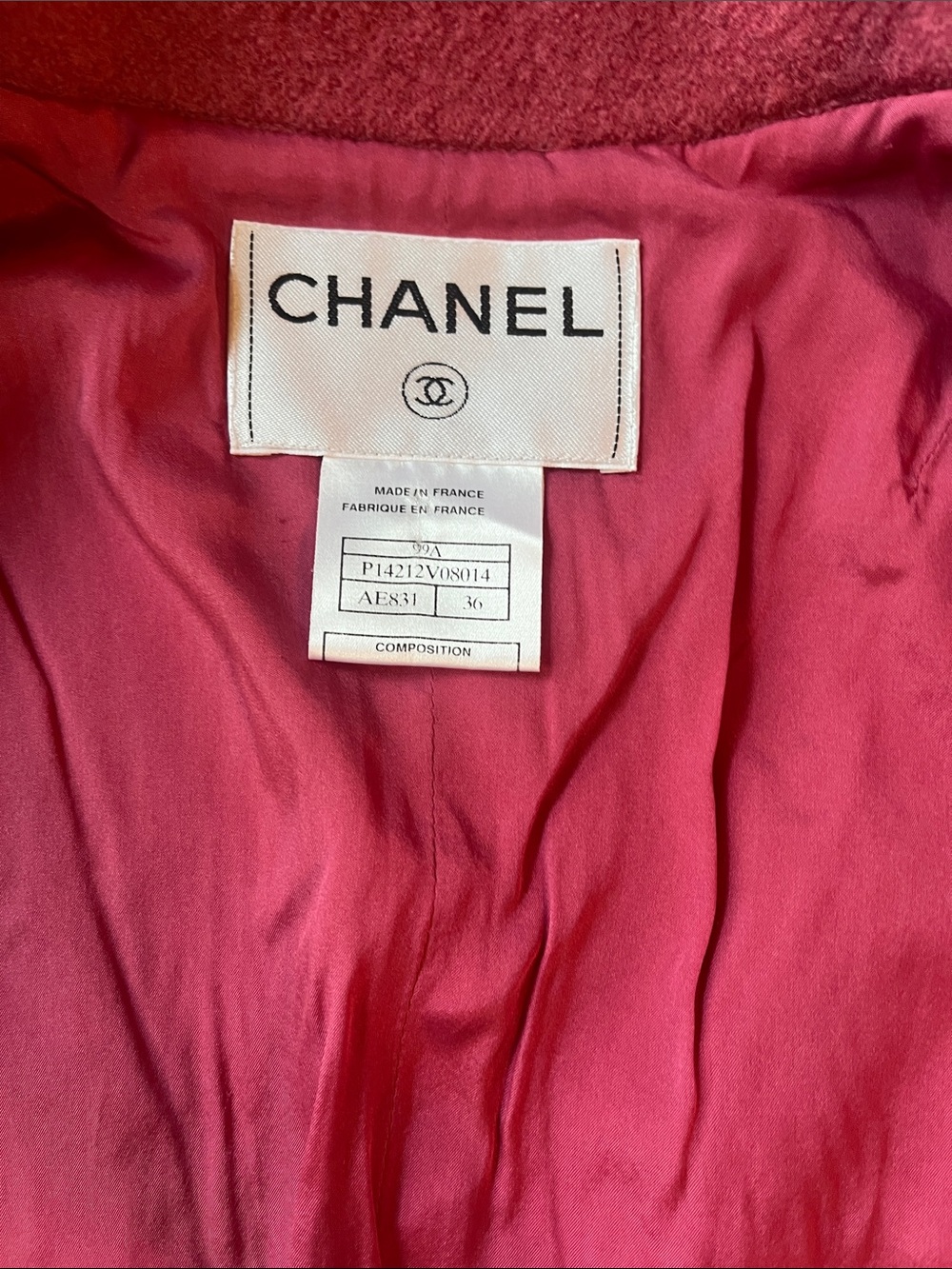 CHANEL Vintage Raspberry Pink Wool Blend Tailored Jacket Blazer - Picture 13 of 15